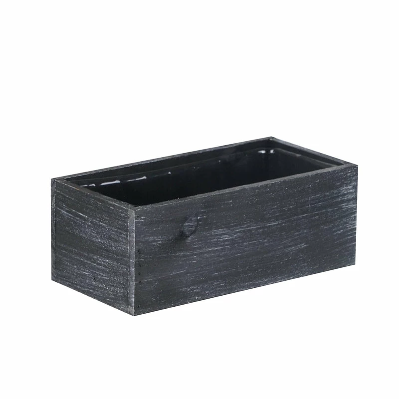 Buy π Modern Vase And Gift 10 PCS Black Wooden Plant Box With Plastic Liner O-10"X5" H-4" π - Image 3