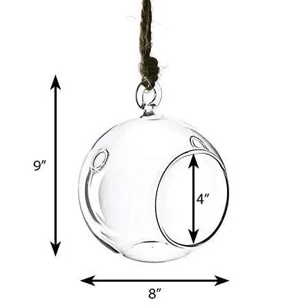 Coupon π₯ Modern Vase And Gift 6 PCS Pack Of 6 PCS Clear Glass Hanging Orbs D-8" H-9" π₯ - Image 2