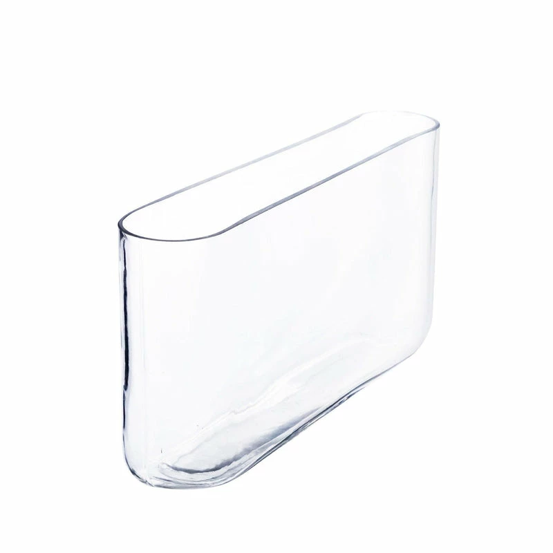 Best Sale ๐ Modern Vase And Gift Pack Of 4 PCS Clear Glass Oval Rounded Rectangle Vase O-16"X3" H-8" โญ