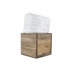 New 😍 Modern Vase And Gift 12 PCS Natural Wooden Cube Plant Box With Plastic Liner 6 Inches Each Side 🎉
