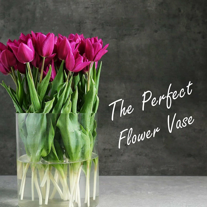 Promo π Modern Vase And Gift Pack Of 4 PCS Clear Glass Cylinder Vase D-7" H-6" βοΈ - Image 5