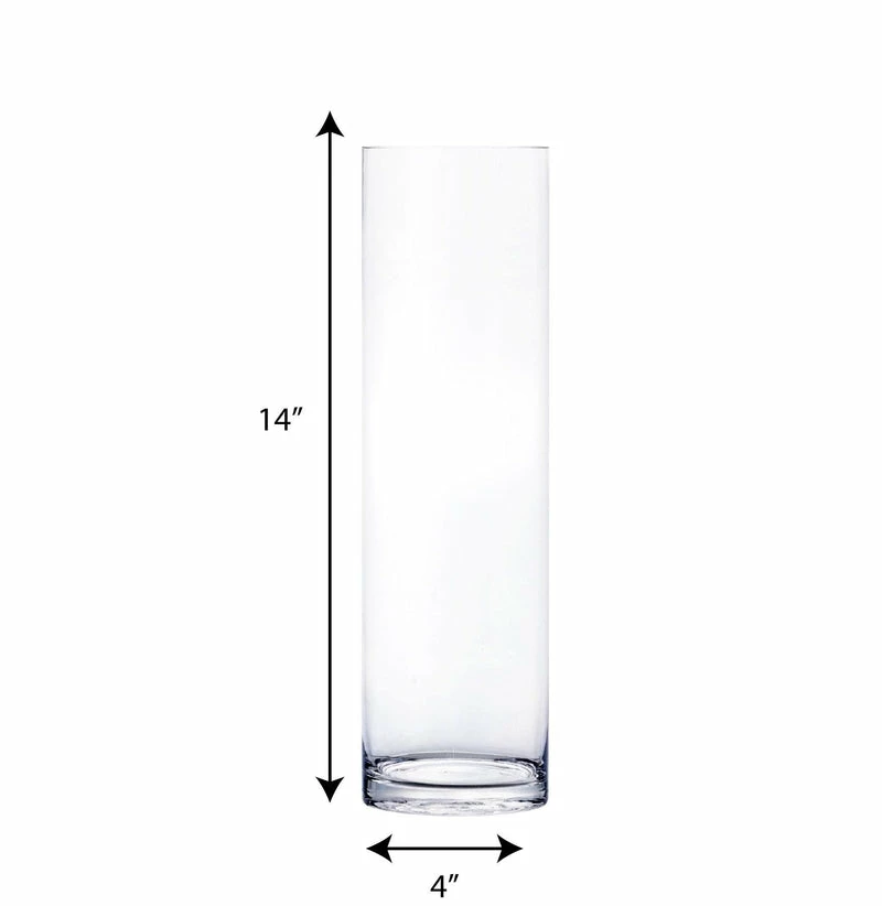 Budget π― Modern Vase And Gift Pack Of 6 PCS Clear Glass Cylinder Vase D-4" H-14" β€οΈ - Image 3
