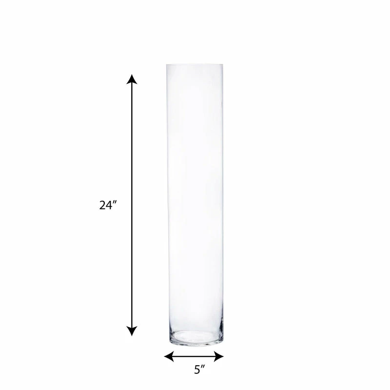 Best reviews of π Modern Vase And Gift Pack Of 4 PCS Clear Glass Cylinder Vase D-5" H-24" π - Image 2