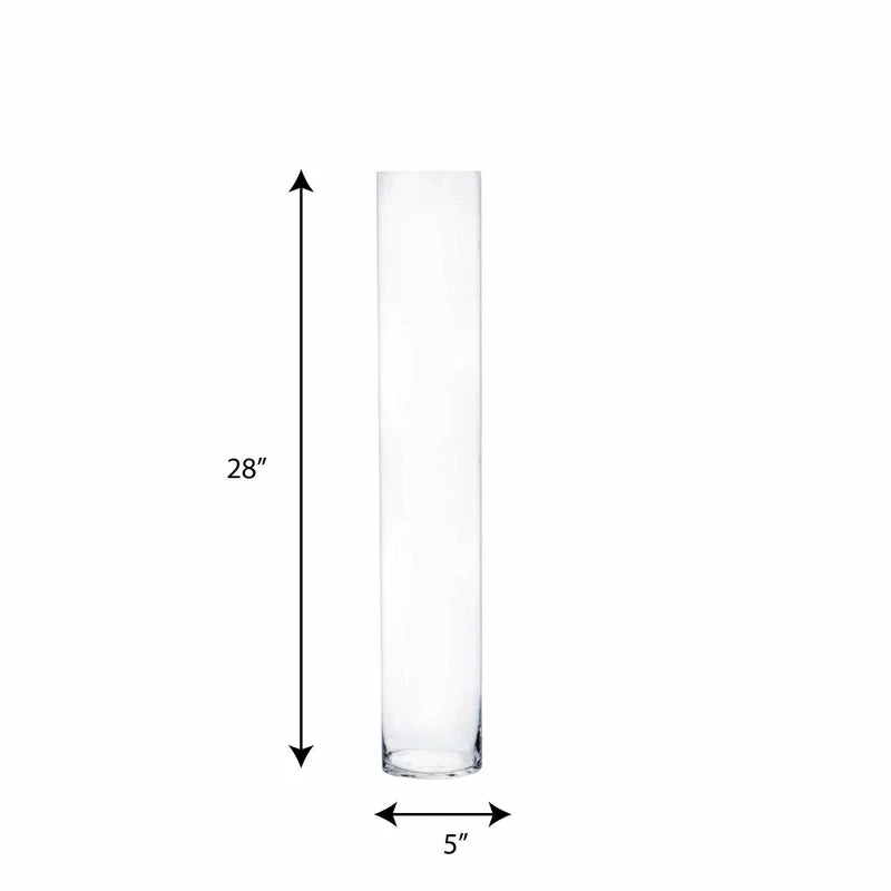 Outlet π₯ Modern Vase And Gift Pack Of 4 PCS Clear Glass Cylinder Vase D-5" H-28" π₯ - Image 2