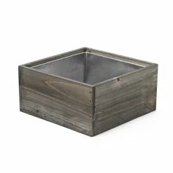 Buy 🔥 Modern Vase And Gift Pack Of 12 PCS Dark Gray Wooden Square Plant Box With Zinc Metal Liner O-5" H-20" 🤩