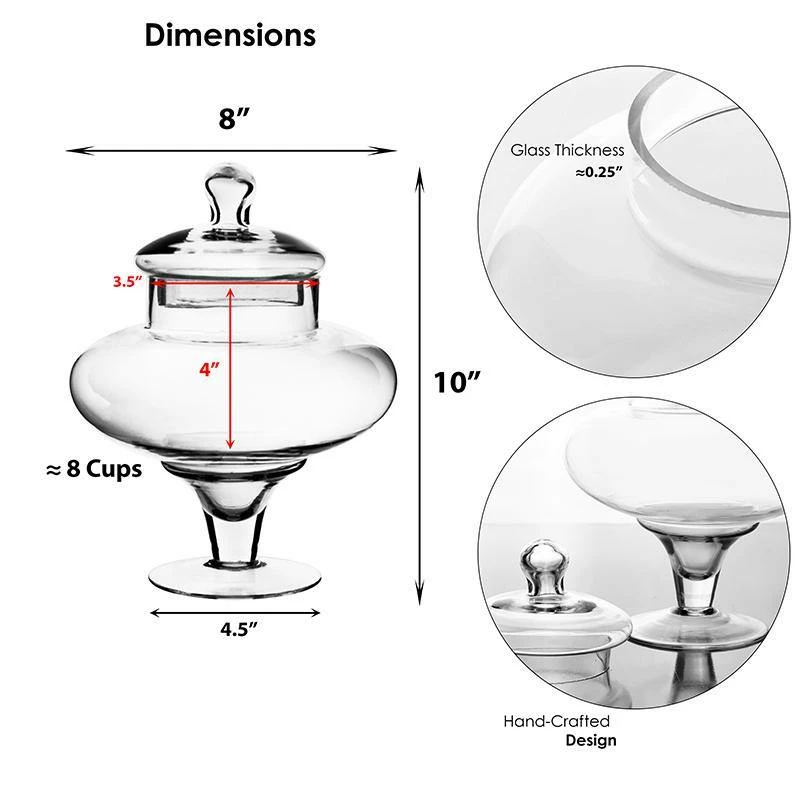 Wholesale π Modern Vase And Gift Pack Of 6 PCS Clear Glass Apothecary Jar H-10" O-4" D-8" π₯ - Image 2