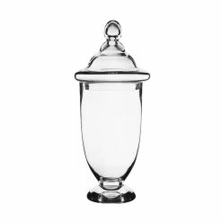 Cheapest 👍 Modern Vase And Gift Pack Of 2 PCS Clear Glass Apothecary Jar H-18.5" O-6.75" D-6.75" 🧨