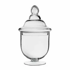 Outlet β Modern Vase And Gift Pack Of 4 PCS Clear Glass Apothecary Jar H-14.25" O-7" D-8" π