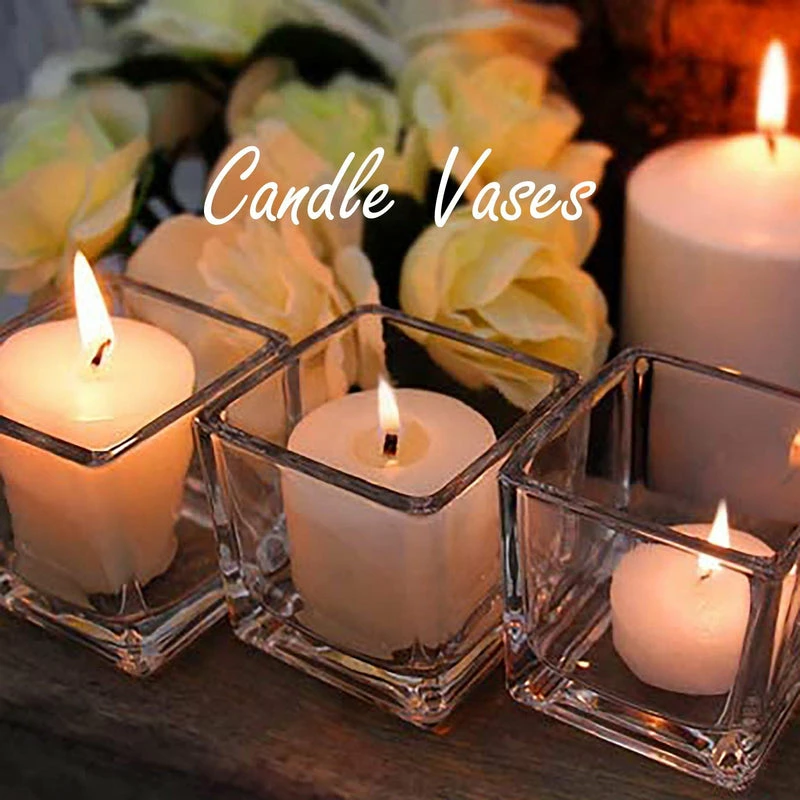 Cheap β Modern Vase And Gift Pack Of 24 PCS Clear Glass Cube Vase Sides-3.14" π - Image 5