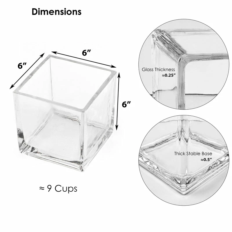 Best reviews of π₯ Modern Vase And Gift Pack Of 8 PCS Clear Glass Cube Vase Sides-6" π - Image 3