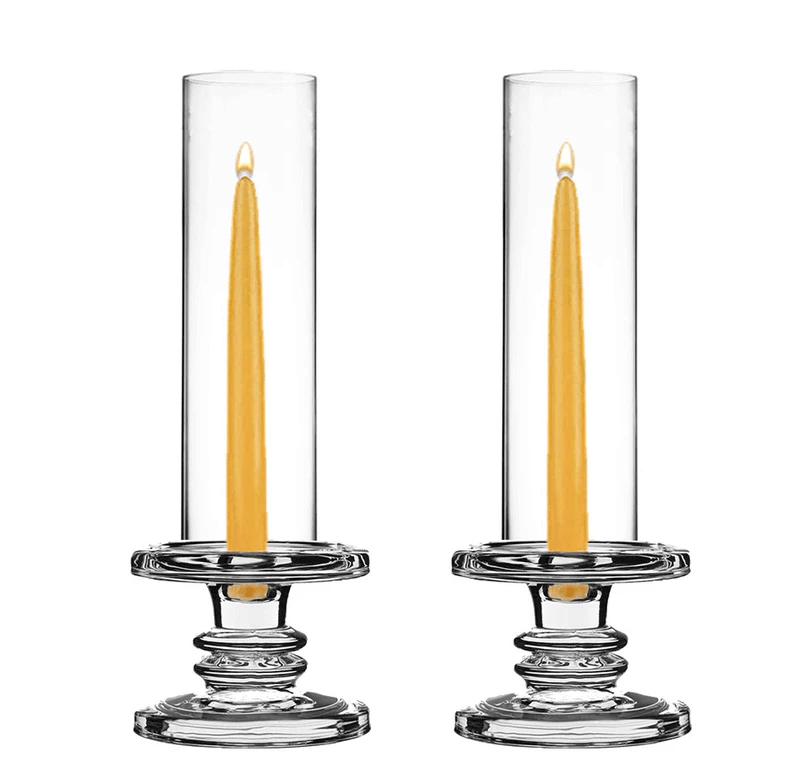 Cheapest ๐ Modern Vase And Gift Pack Of 12 Sets Clear Glass Candle Holder & Top Fitment Tubes Combo Holder H-3.25" D-4.5", Tube H-10" D-3" ๐