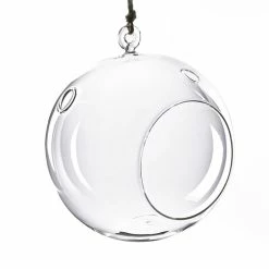 Promo ⭐ Modern Vase And Gift 8 PCS Clear Glass Hanging Orbs D-7" H-8" 🔥