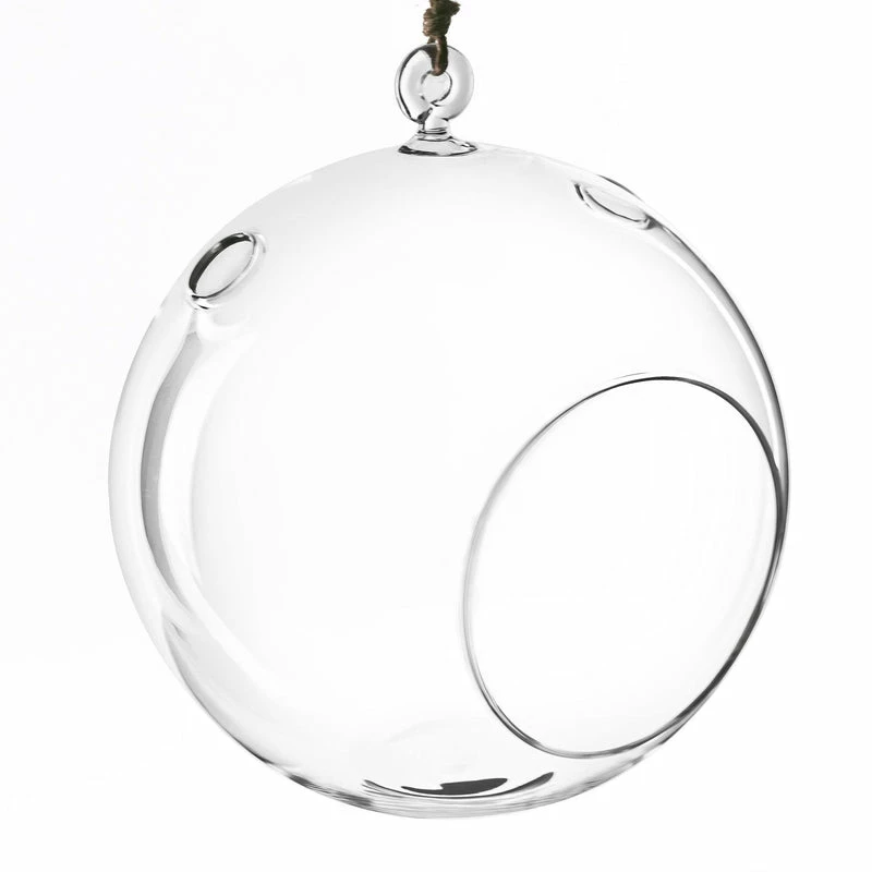 Coupon π₯ Modern Vase And Gift 6 PCS Pack Of 6 PCS Clear Glass Hanging Orbs D-8" H-9" π₯