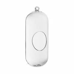 Top 10 👍 Modern Vase And Gift 12 PCS Clear Glass Hanging Oval Holders O-3"X3.5" D-4.25" H-12" ⌛