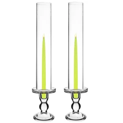 Best Pirce 😉 Modern Vase And Gift Pack Of 12 Sets Clear Glass Candle Holder & Top Fitment Tubes Combo Holder H-4.5" D-3.25", Tube H-14" D-2.5" 💯