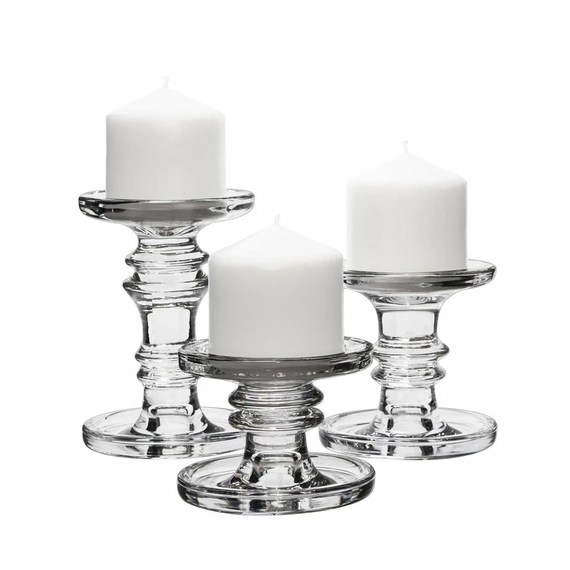 Hot Sale 𧨠Modern Vase And Gift Pack Of 4 SETS Clear Glass Pillar Candle Holder O-4.5" Set Of 3 Height β - Image 10