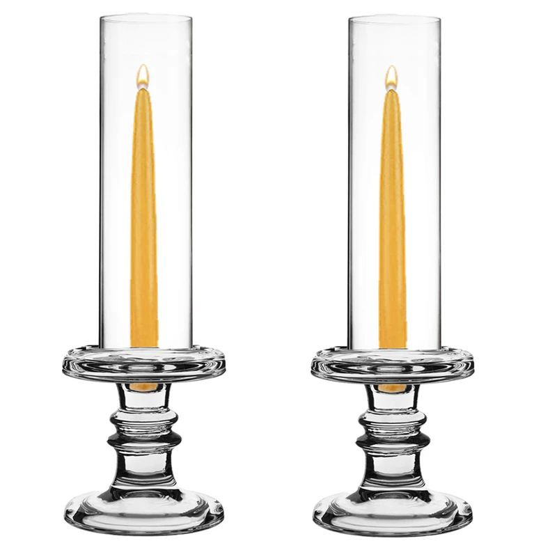 Best deal 🛒 Modern Vase And Gift Pack Of 12 Sets Clear Glass Candle Holder & Top Fitment Tubes Combo Holder H-4.5" D-4.5", Tube H-10" D-3" 🧨