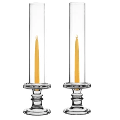 Hot Sale 🔔 Modern Vase And Gift Pack Of 12 Sets Glass Candle Holder & Top Fitment Tubes Combo Holder H-4.5" D-4.5", Tube H-16" D-3" 🤩