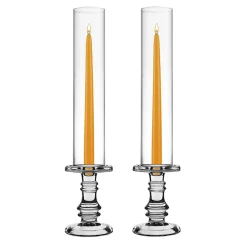 Budget 🧨 Modern Vase And Gift Pack Of 12 Sets Clear Glass Candle Holder & Top Fitment Tubes Combo Holder H-6.25" D-4.5", Tube H-14" D-2.5" 👏