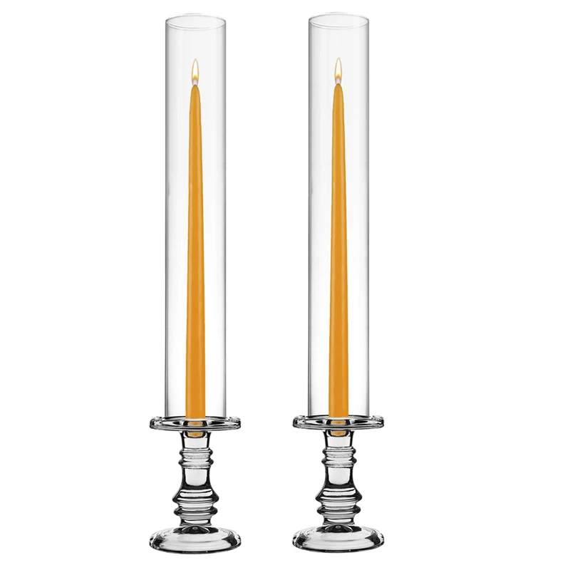 Buy 😍 Modern Vase And Gift Pack Of 12 Sets Clear Glass Candle Holder & Top Fitment Tubes Combo Holder H-6.25" D-4.5", Tube H-18" D-2.5" 🎉
