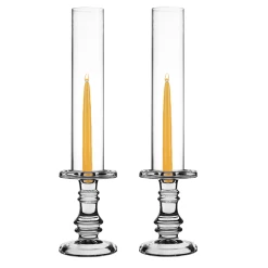 New ✔️ Modern Vase And Gift Pack Of 12 Sets Clear Glass Candle Holder & Top Fitment Tubes Combo Holder H-6.25" D-4.5", Tube H-16" D-3" ⌛