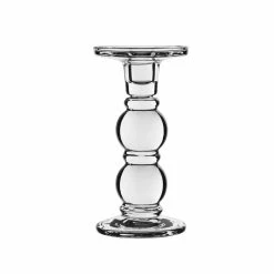 Promo 💯 Modern Vase And Gift Pack Of 12 PCS Clear Glass Pillar Candle Holder O-3.5" H-7.5" 🎁