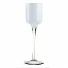 Best Pirce ⭐ Modern Vase And Gift White Glass Stemmed Candle Holder O-2" H-7.5" - Pack Of 36 PCS 🎉