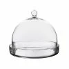 Best Pirce 🥰 Modern Vase And Gift Pack Of 2 PCS Clear Glass Cloche Bell Jar With Glass Plate D-10" H-8.5" ✨