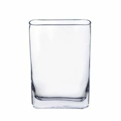 Best Pirce 🎁 Modern Vase And Gift Pack Of 6 PCS Clear Glass Thin Oval Round Rectangle Vase O-7"X1.75" H-12" 🧨