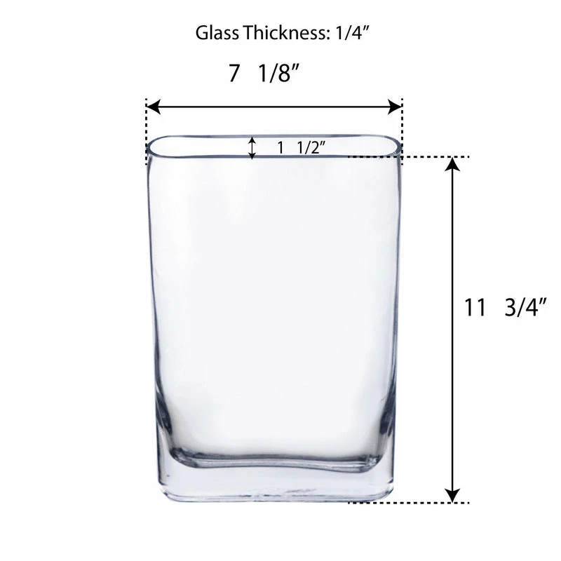 Best Pirce π Modern Vase And Gift Pack Of 6 PCS Clear Glass Thin Oval Round Rectangle Vase O-7"X1.75" H-12" 𧨠- Image 2