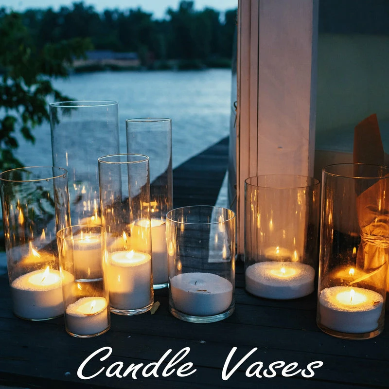 Discount β¨ Modern Vase And Gift Pack Of 4 PCS Clear Glass Cylinder Vase D-6" H-16" π₯° - Image 3