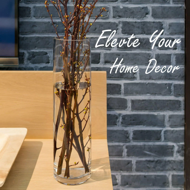 Top 10 π Modern Vase And Gift Pack Of 4 PCS Clear Glass Cylinder Vase D-8" H-22" 𧨠- Image 3