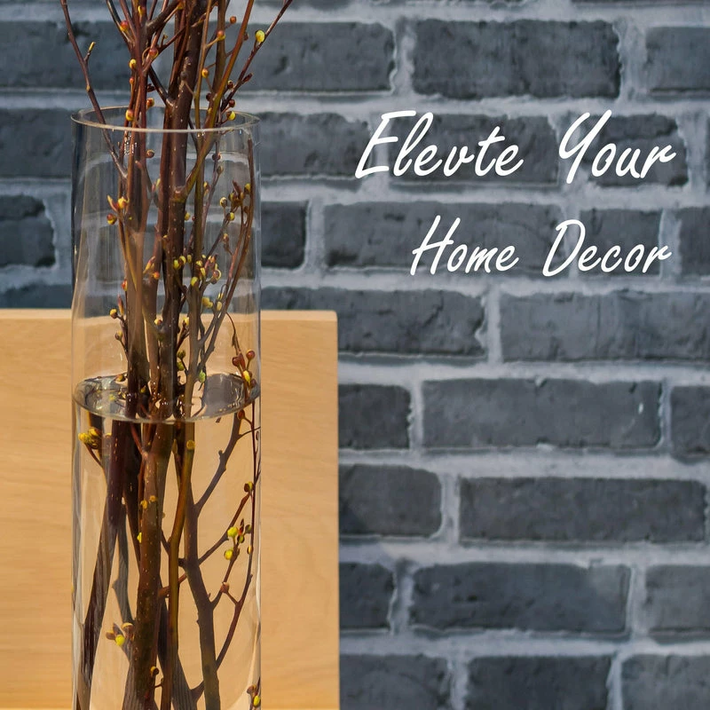 Wholesale β¨ Modern Vase And Gift Pack Of 2 PCS Clear Glass Cylinder Vase D-8" H-28" π― - Image 4