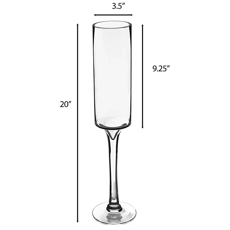 Cheapest π Modern Vase And Gift Pack Of 6 PCS Clear Glass Contemporary Candle Holder D-3.5" H-20" π - Image 3