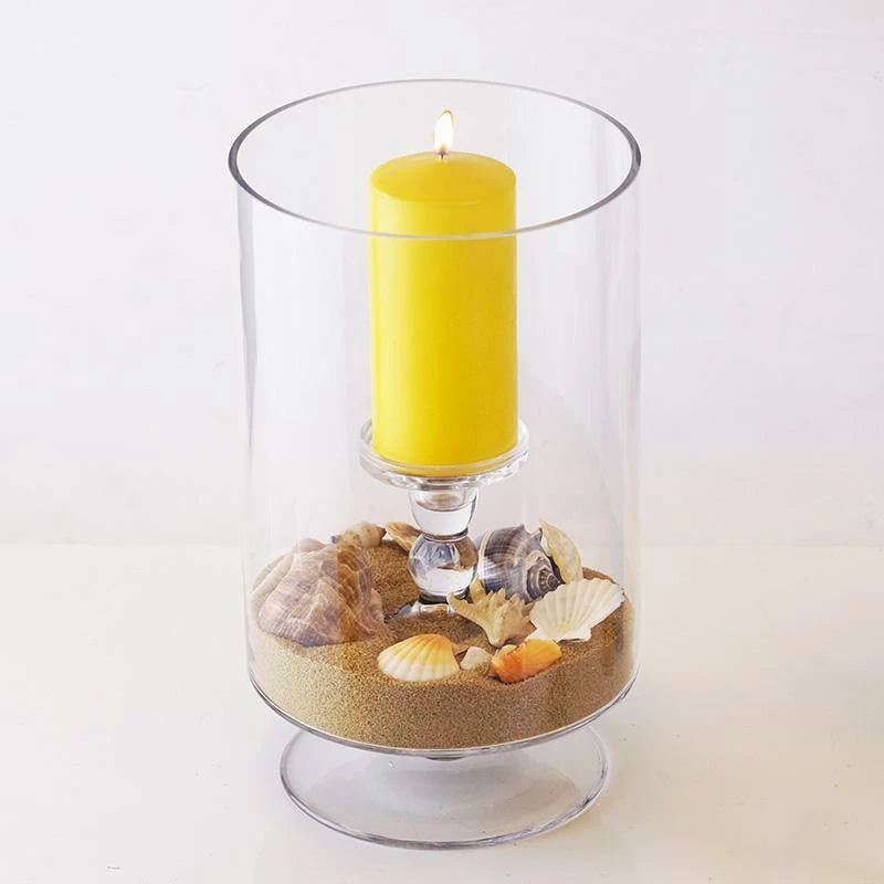 Outlet β Modern Vase And Gift Pack Of 4 PCS Clear Glass Contemporary Candle Holder D-8" H-13.5" π - Image 7