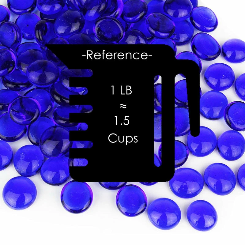 Cheap π Modern Vase And Gift Pack Of 30 LBS Blue Glass Vase Filler Flat Gem Stone D-0.6" π - Image 2