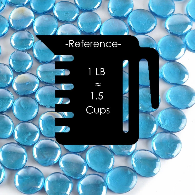 Flash Sale π Modern Vase And Gift Pack Of 44 LBS Light Blue Glass Vase Filler Flat Gem Stone D-1" β - Image 2