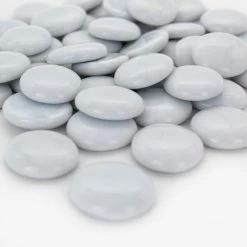 Wholesale ✨ Modern Vase And Gift Pack Of 44 LBS White Glass Vase Filler Flat Gem Stone D-1" 💯