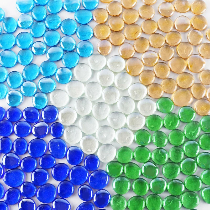 Cheap ❤️ Modern Vase And Gift Pack Of 44 LBS Clear Glass Vase Filler Flat Gem Stone D-1" ✨ - Image 5