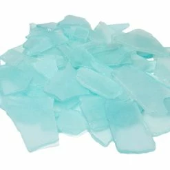 Promo 🧨 Modern Vase And Gift 18 LBS Frosted Light Teal Blue Flat Sea Glass 0.5"-2" 🤩