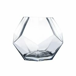 Best deal 🎉 Modern Vase And Gift Pack Of 12 PCS Clear Glass Geometric Vase O-3.25" D-6" 🔥