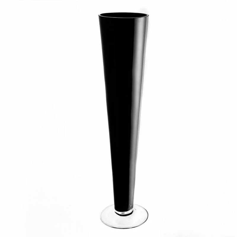 Discount β€οΈ Modern Vase And Gift Pack Of 12 PCS Black Glass Trumpet Vase D-4.5" H-20" π§¨