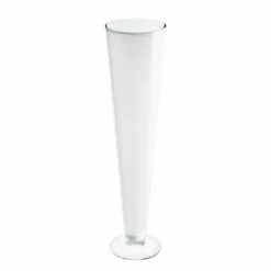 Best reviews of 🎁 Modern Vase And Gift White Glass Trumpet Vase D-4.5" H-20" - Pack Of 6 PCS 🔔