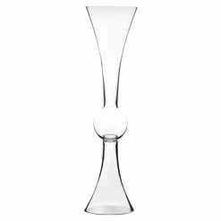Hot Sale π Modern Vase And Gift Pack Of 2 PCS Clear Glass Reversible Trumpet D-7.5" H-30" π₯