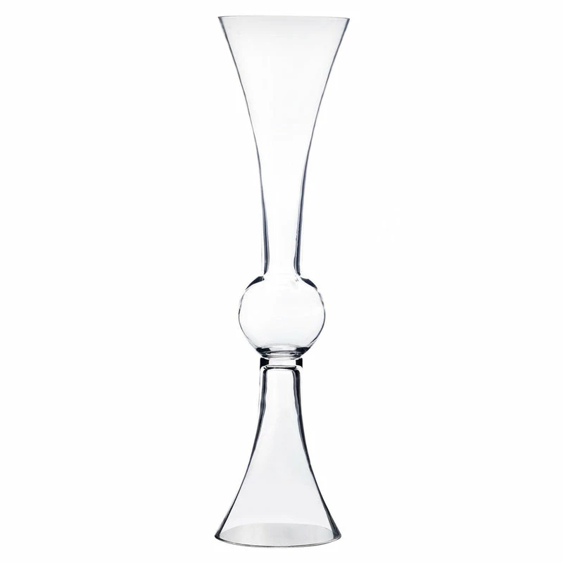 Cheap ๐ Modern Vase And Gift Pack Of 6 PCS Clear Glass Reversible Trumpet D-6" H-24" ๐ฅ