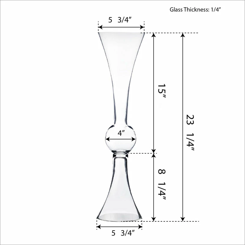 Cheap ๐ Modern Vase And Gift Pack Of 6 PCS Clear Glass Reversible Trumpet D-6" H-24" ๐ฅ - Image 2