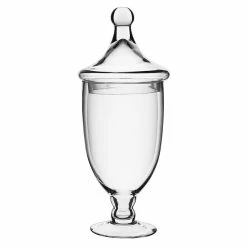 Coupon 🔔 Modern Vase And Gift Pack Of 6 PCS Clear Glass Apothecary Jar H-13.5" O-4.75" D-4.75" 😀