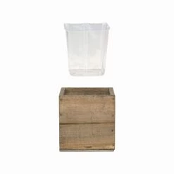 Budget 🥰 Modern Vase And Gift 72 PCS Natural Wooden Cube Plant Box With Plastic Liner 3 Inches Each Side ⭐