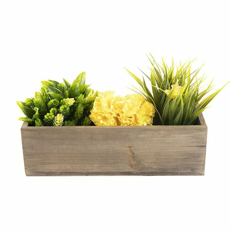 Deals ๐ Modern Vase And Gift 12 PCS Natural Wooden Rectangle Plant Box With Plastic Liner O-13"X5" H-4" ๐ - Image 7