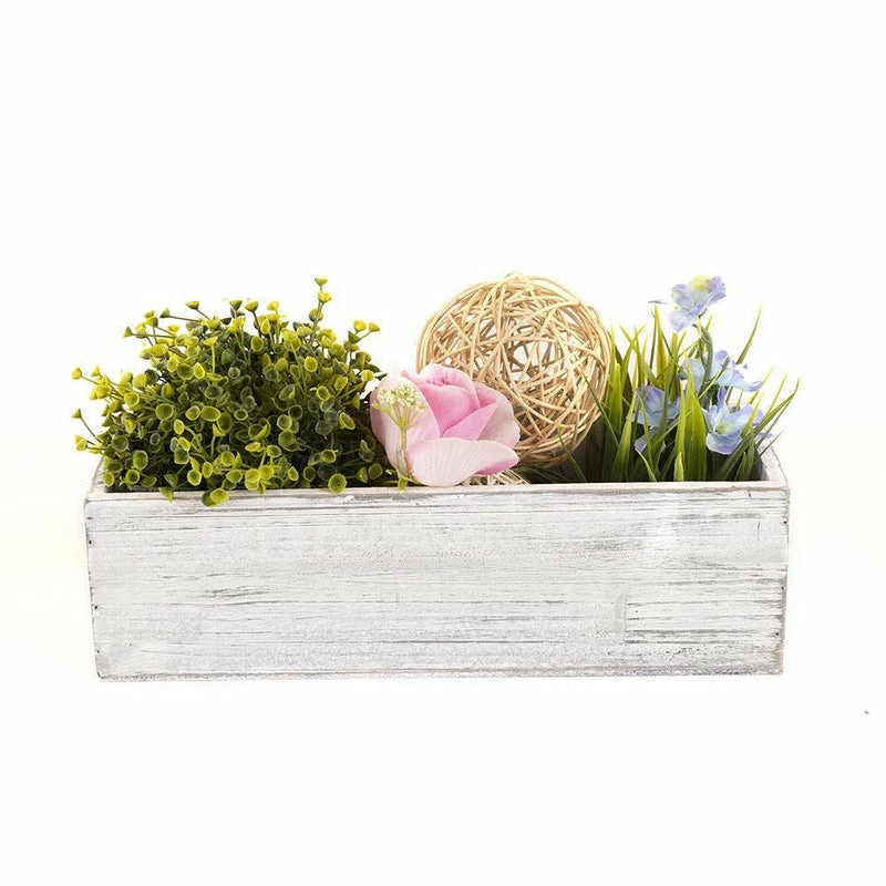 Flash Sale โ Modern Vase And Gift 12 PCS White Wooden Rectangle Plant Box With Plastic Liner O-13"X5" H-4" - Pack Of 12 PCS โ๏ธ - Image 7